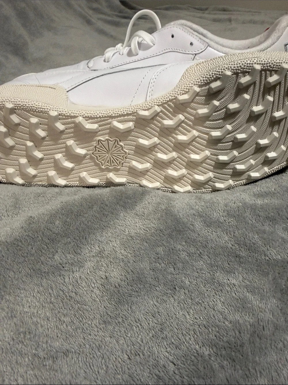 Reebok White Low-Top Leather Sneakers with Off-White Sole